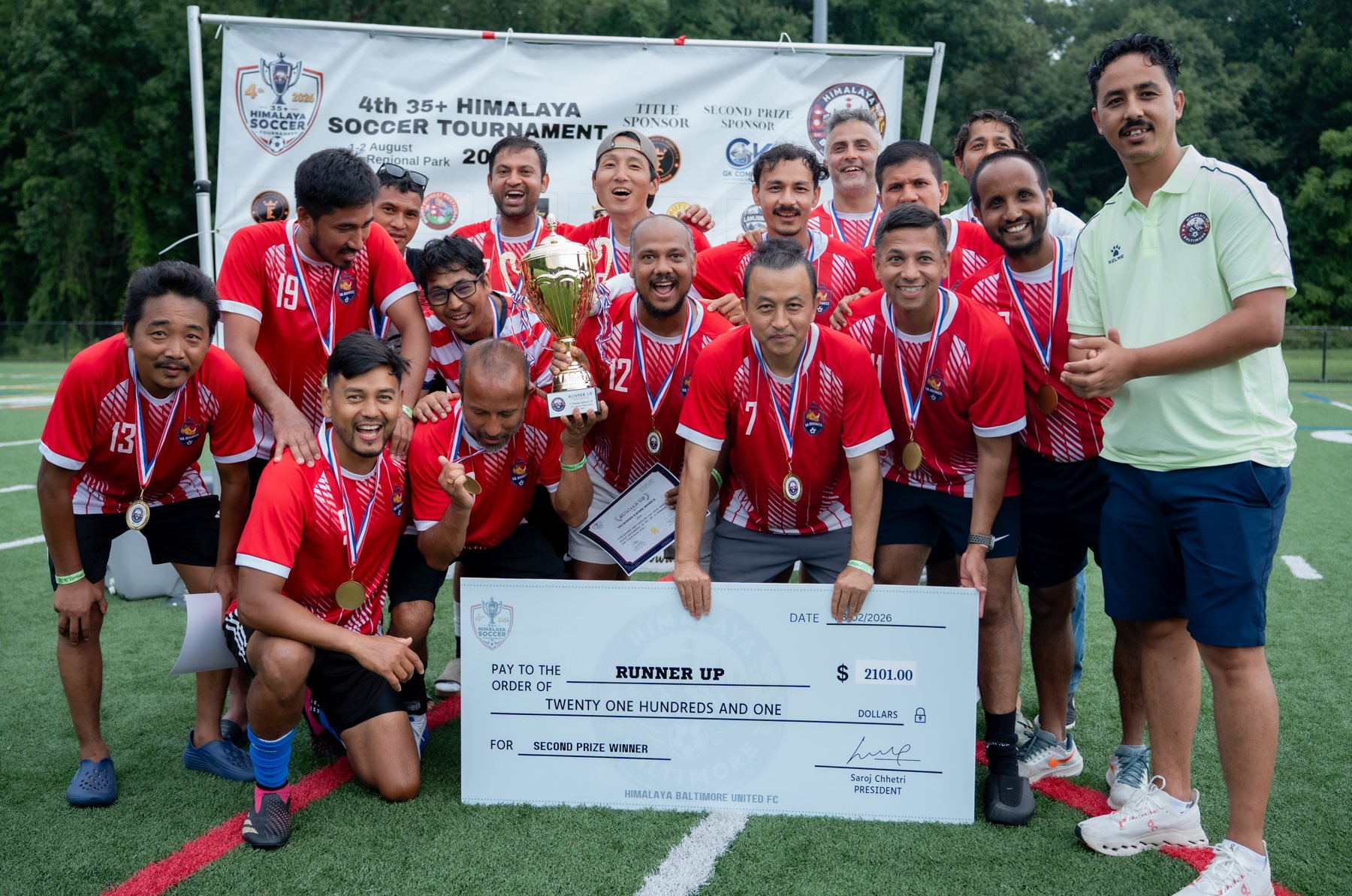 VA Rhinos receiving the runner-up award