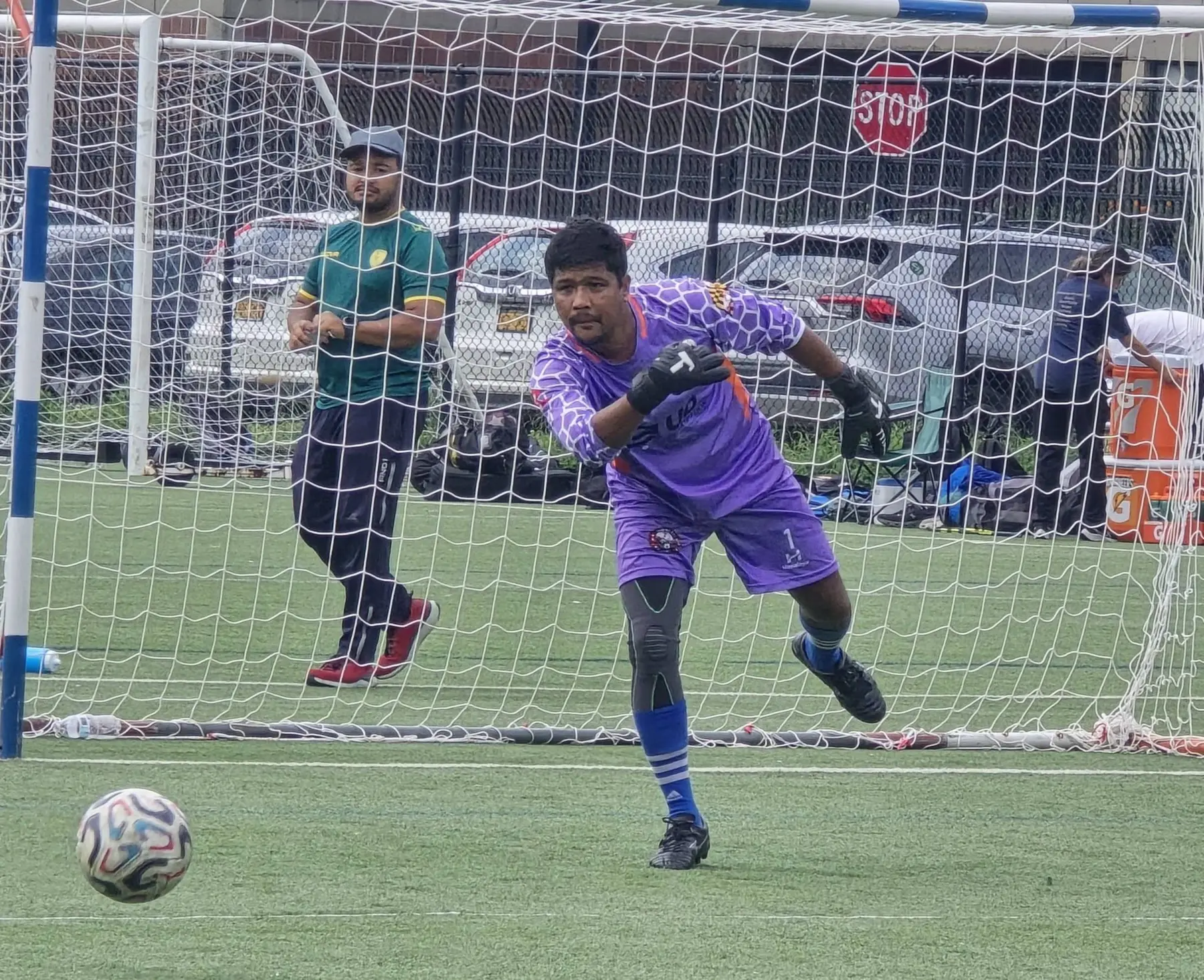 Goalkeeper Prem Shrestha in action