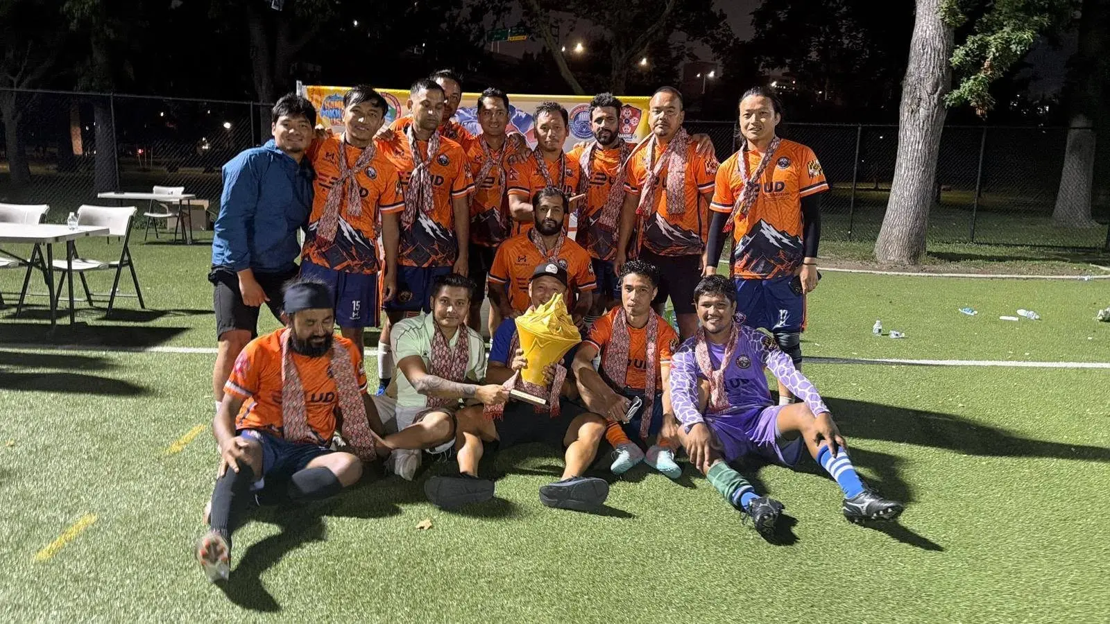 Himalaya Baltimore players celebrating with the runners-up trophy